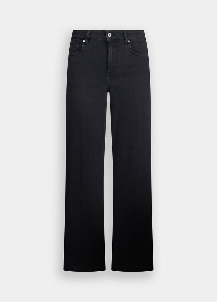 Jean évasé à taille haute denim noir Liu Jo - large image number 6