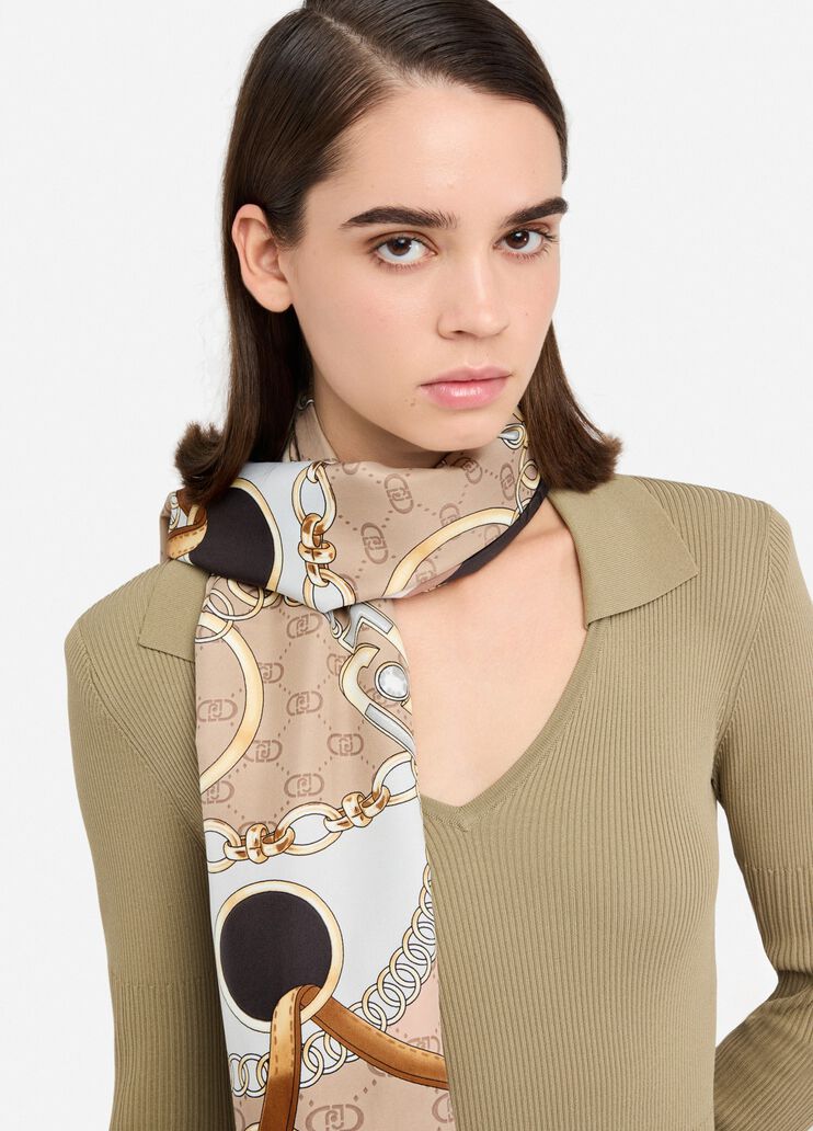 Foulard con stampa beige chiaro Liu Jo - medium Foulard con stampa beige chiaro Liu Jo - medium