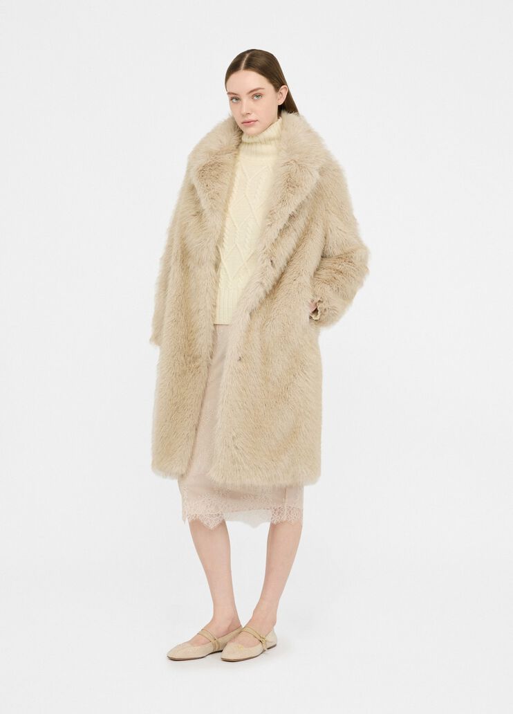 Faux fur jacket honey Liu Jo - large image number 5 Faux fur jacket honey Liu Jo - large image number 5