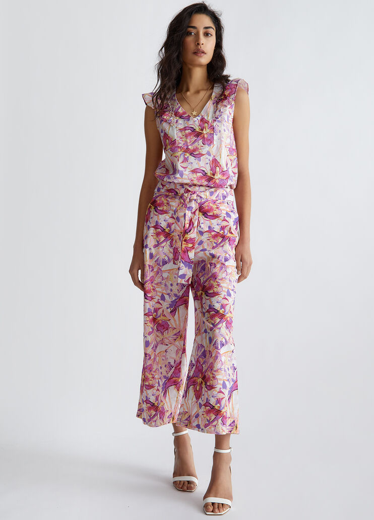 Pantaloni floreali ecosostenibili floreale rosa Liu Jo - look Pantaloni floreali ecosostenibili floreale rosa Liu Jo - look