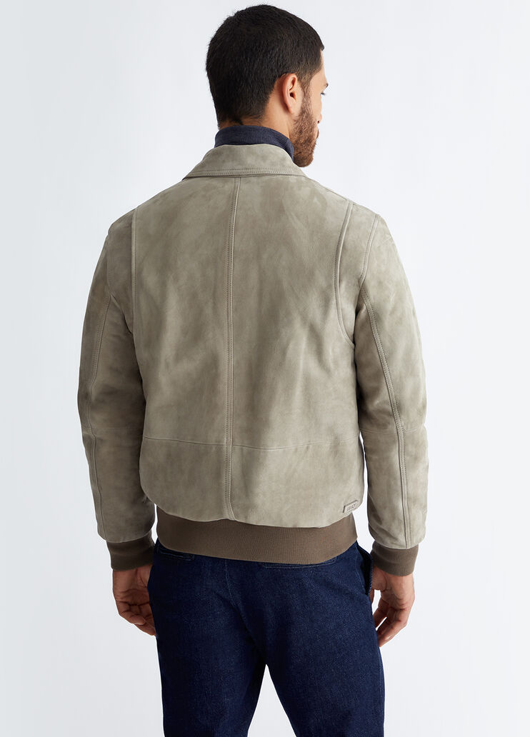 Bomberjacke aus Veloursleder Farbe Grau | Liu Jo