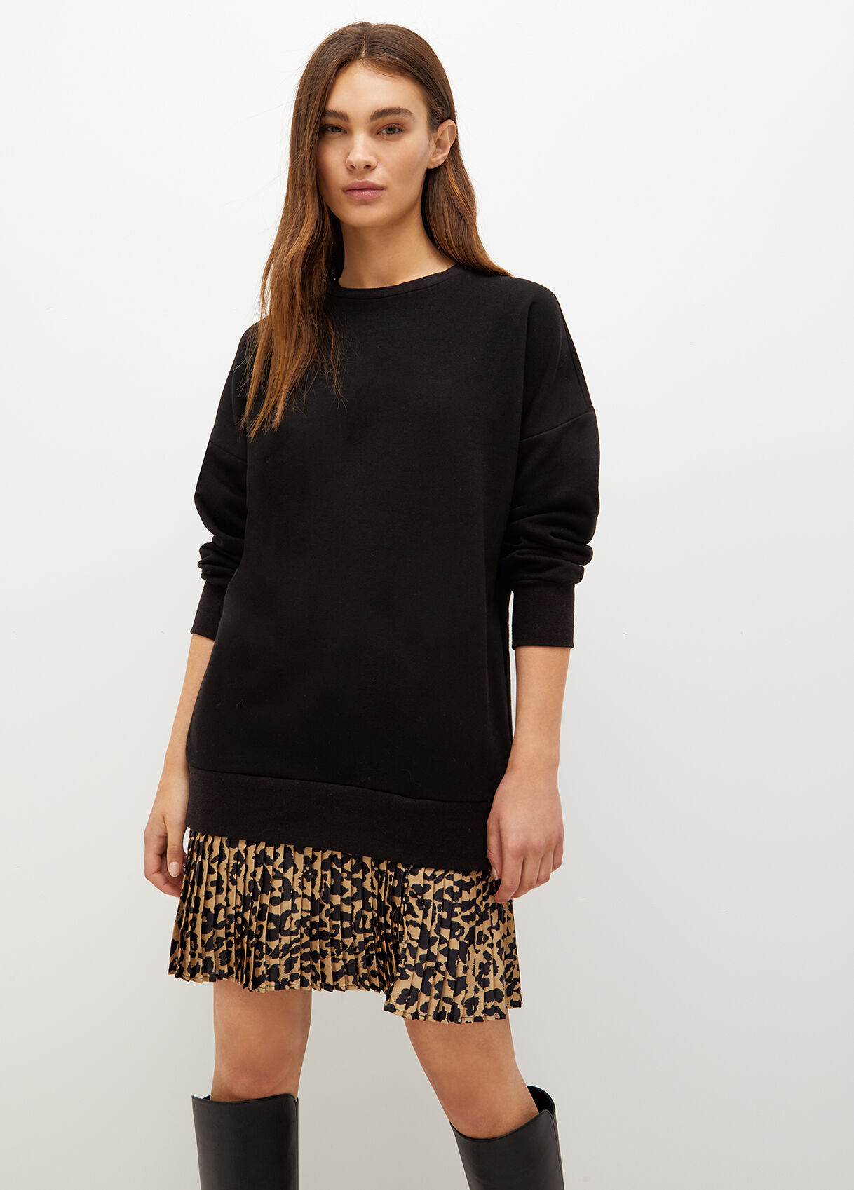 Plush dress with animal motif