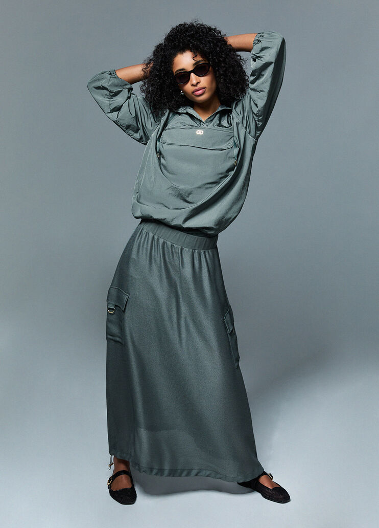 Long mesh skirt khaki green Liu Jo - medium