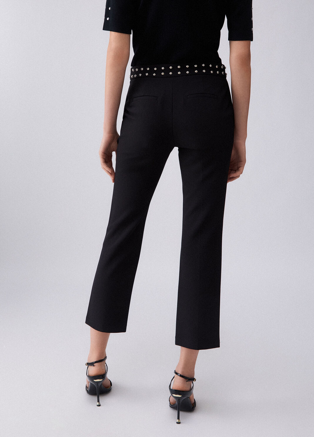 Stylish trousers with studs black Liu Jo - large image number 1