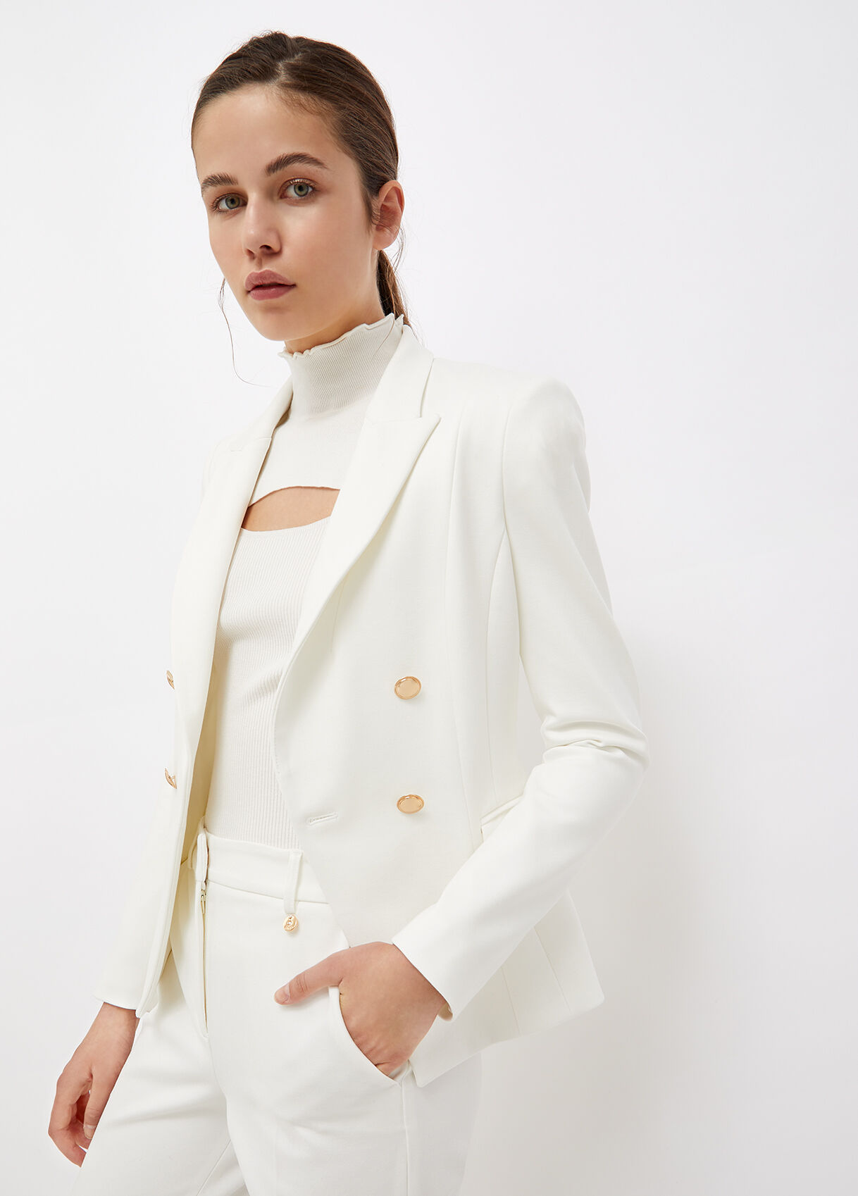 ivory double breasted blazer