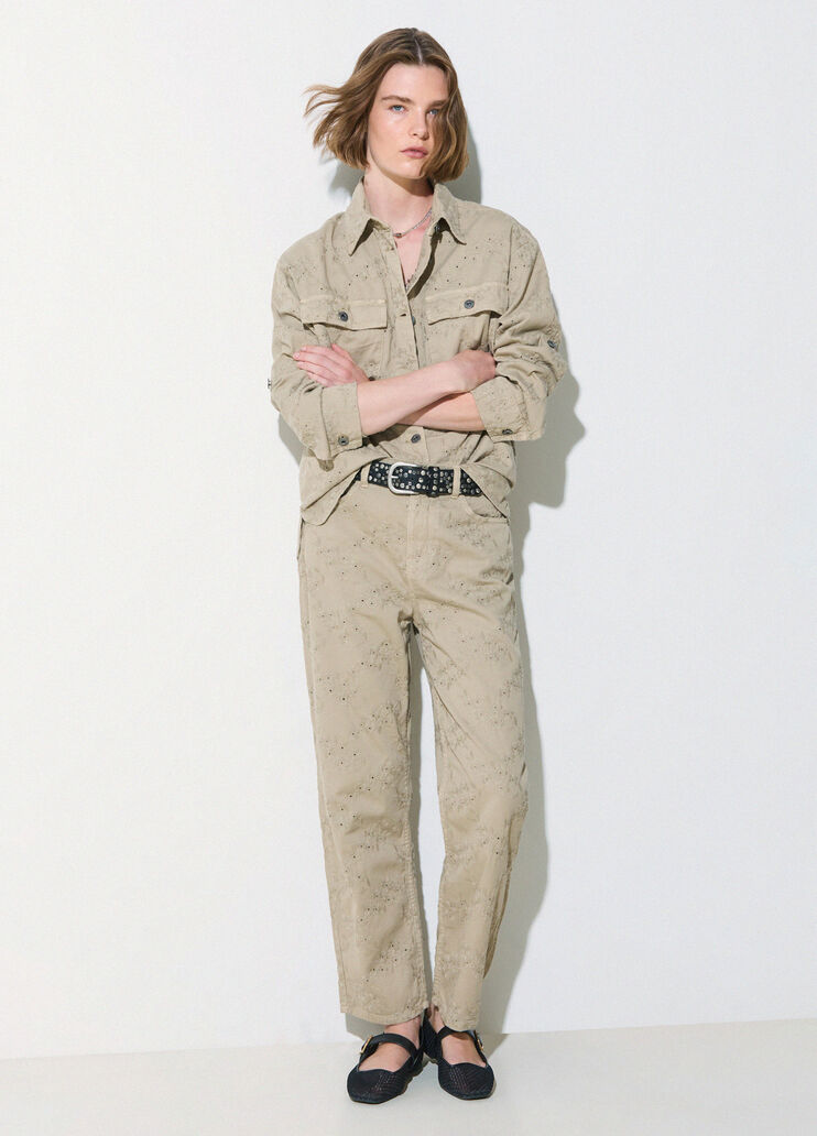 Pantalon en dentelle Saint-Gall beige Liu Jo - medium