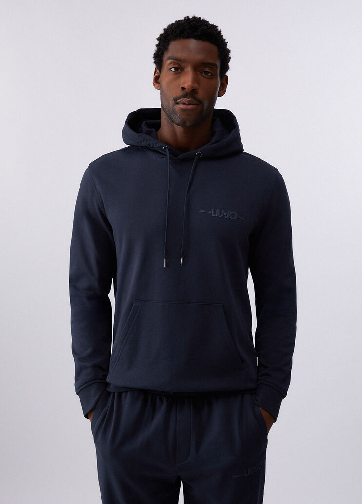 Sweat-shirt &agrave; capuche bleu fonc&eacute; Liu Jo - medium