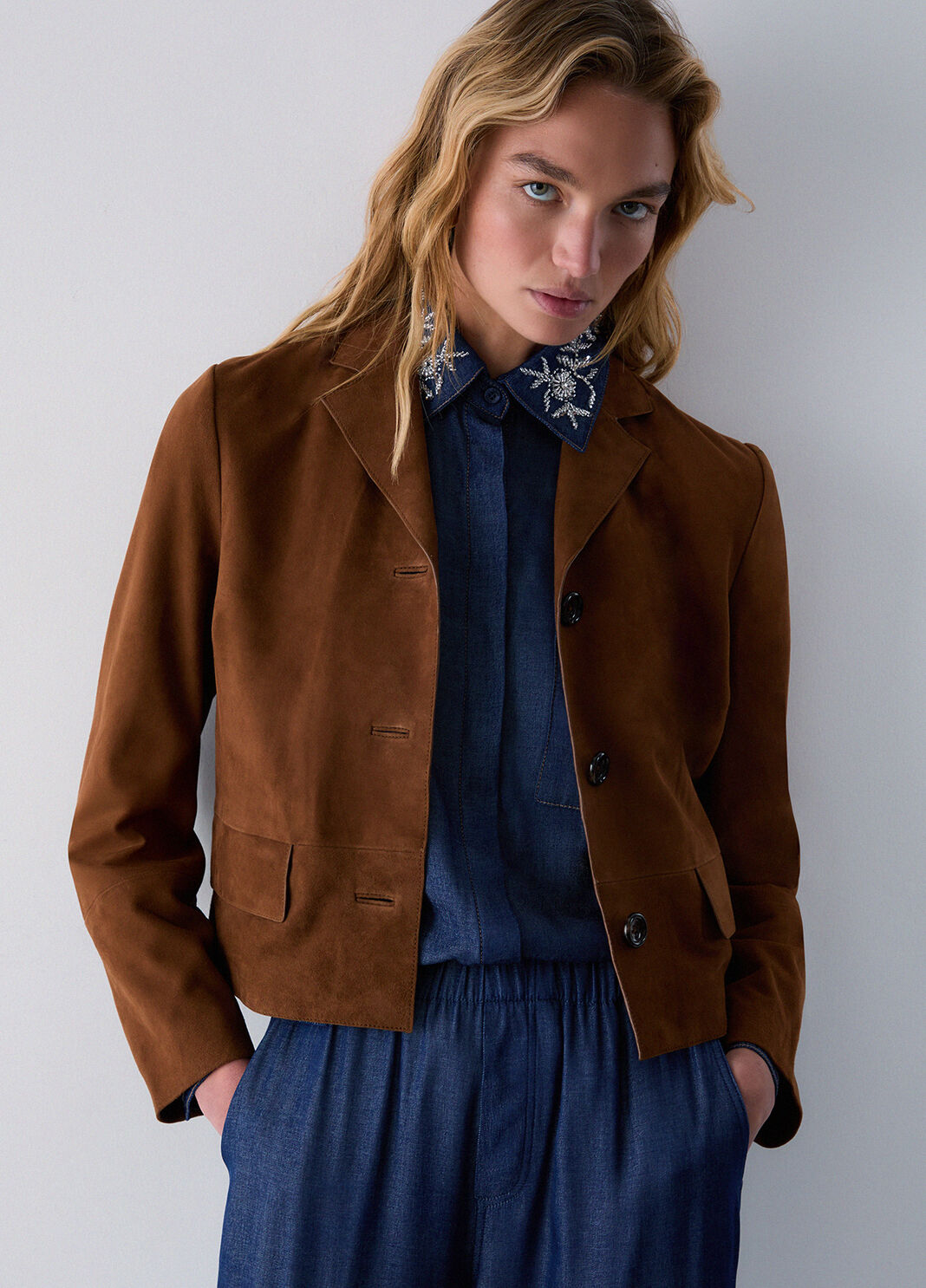 Boxy-Jacke aus Veloursleder Leder Liu Jo - large image number 3