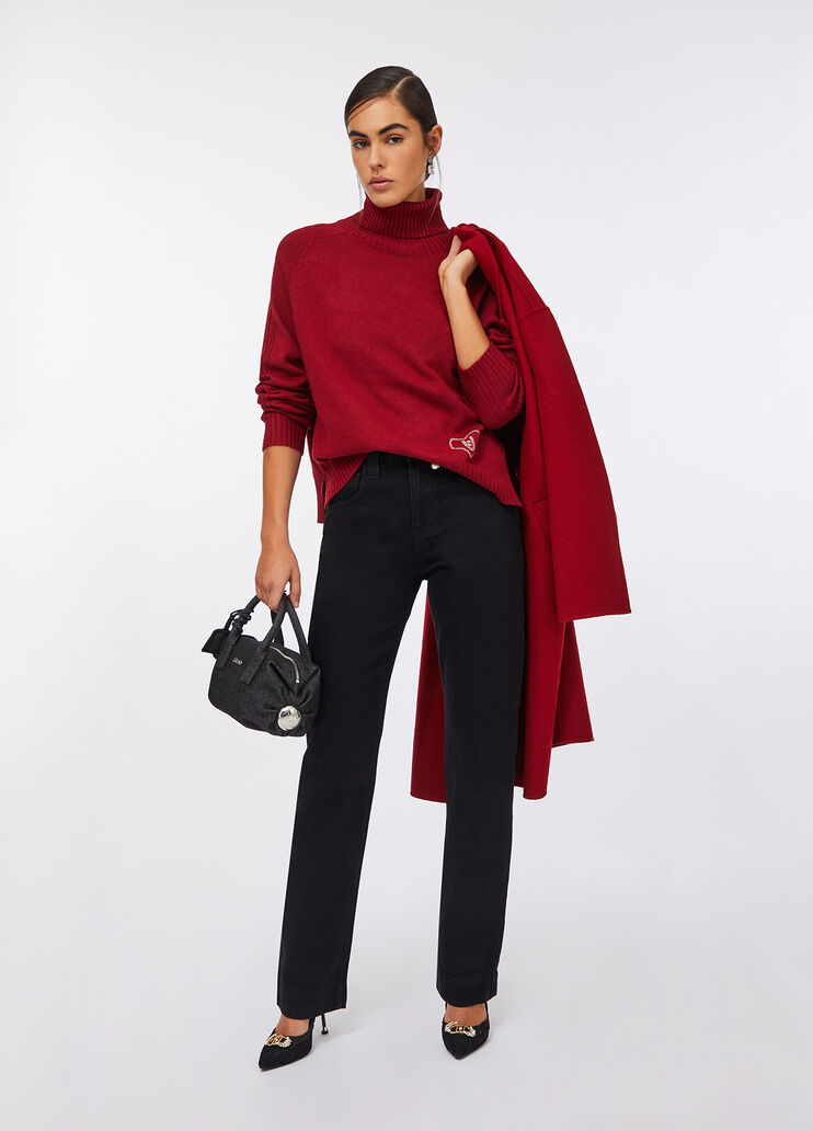 Wool and cashmere turtleneck red Liu Jo - large image number 5