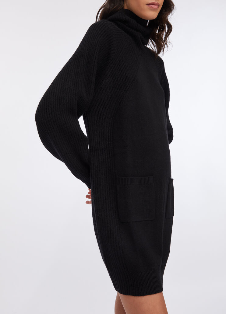 100% wool knit dress black Liu Jo - large image number 3  100% wool knit dress black Liu Jo - large image number 3