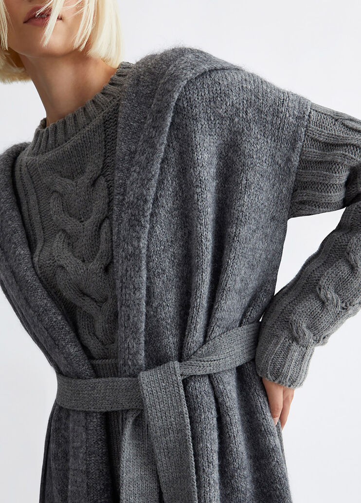 Langer Strickmantel grau Liu Jo - large image number 2