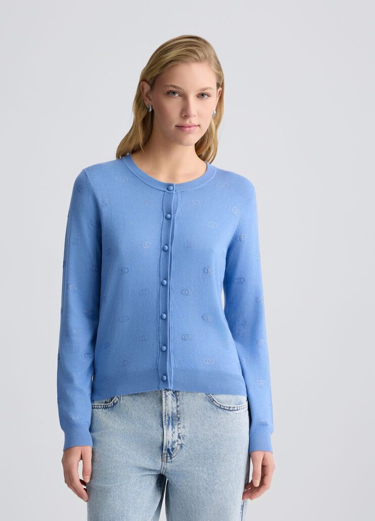 Top with logo and gemstones bright blue Liu Jo - medium Top with logo and gemstones bright blue Liu Jo - medium