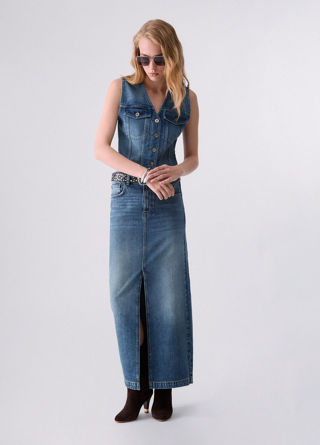 Long Denim Skirt blue denim Liu Jo - large image number 5