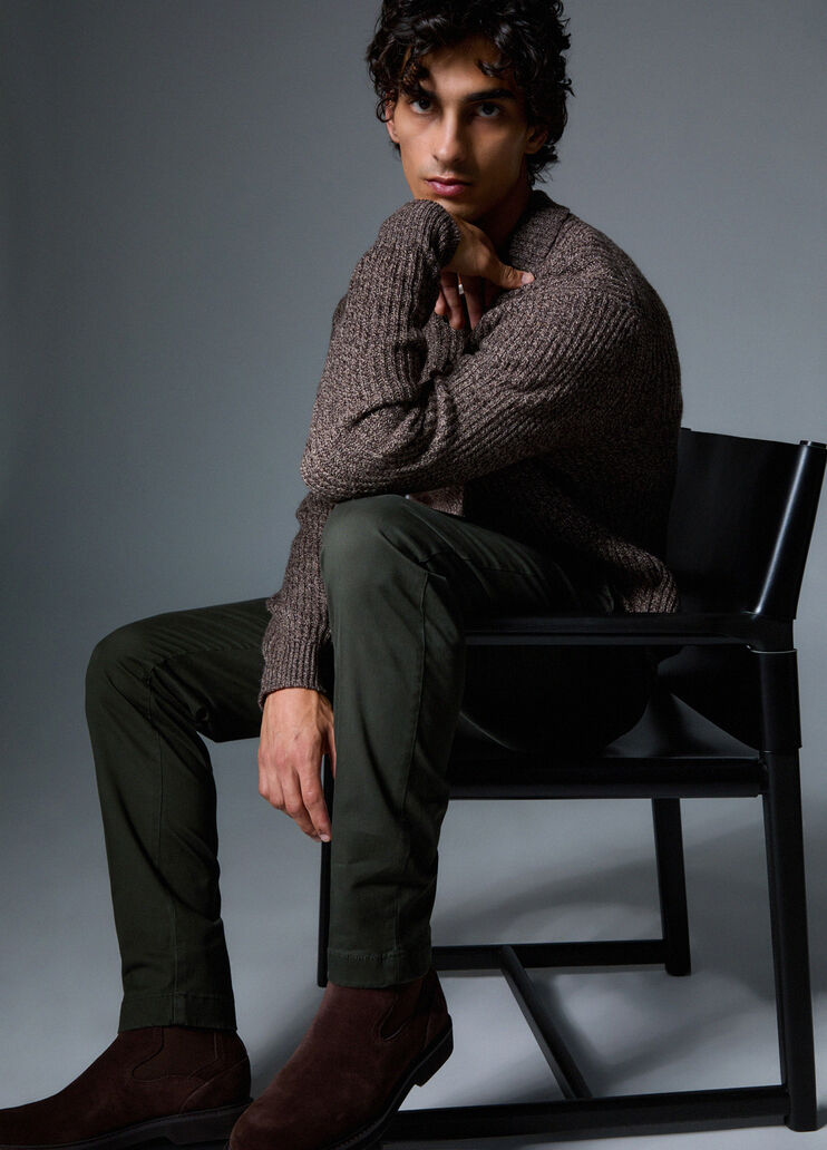 Chino trousers in gabardine moss green Liu Jo - medium