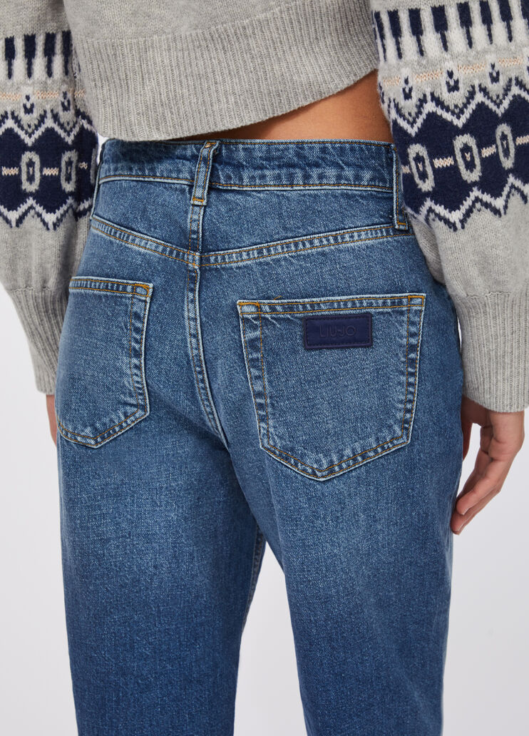 High-waisted straight-leg jeans blue denim Liu Jo - large image number 3