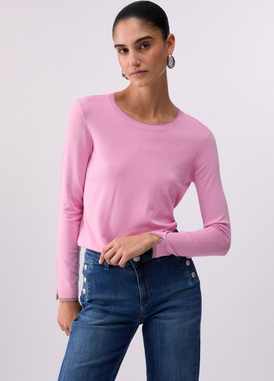 Pullover mit Schlitzen Pfirsich Liu Jo - large image number 0