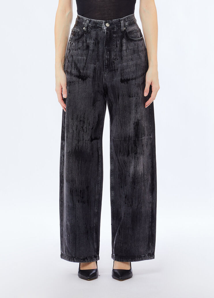 Flare-Jeans mit Beschichtung Denim-Schwarz Liu Jo - medium