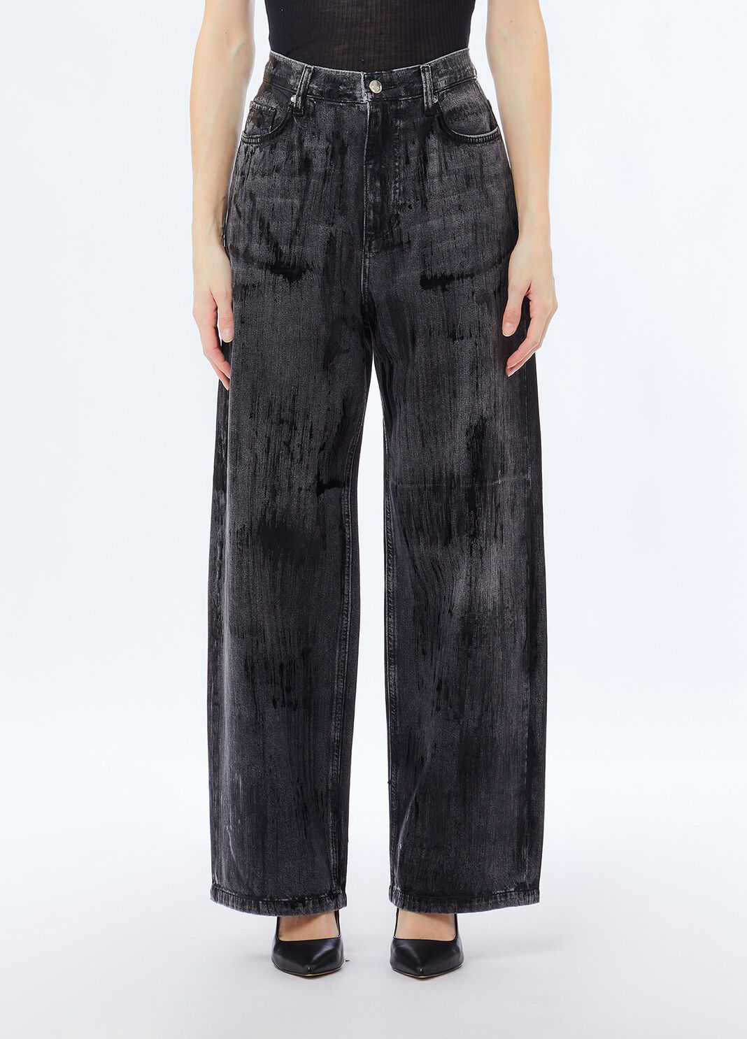 Flare-Jeans mit Beschichtung Denim-Schwarz Liu Jo - large image number 0