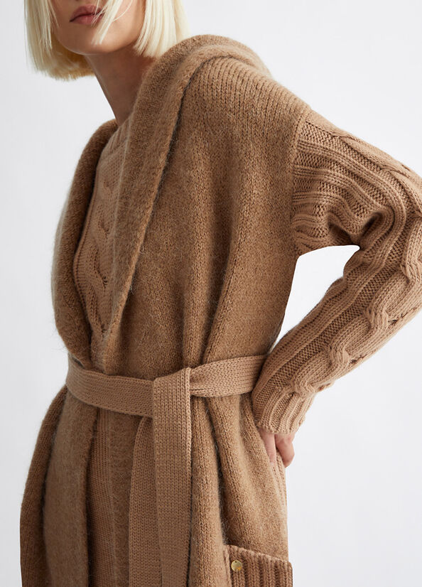 Langer Strickmantel Farbe Kamel | Liu Jo