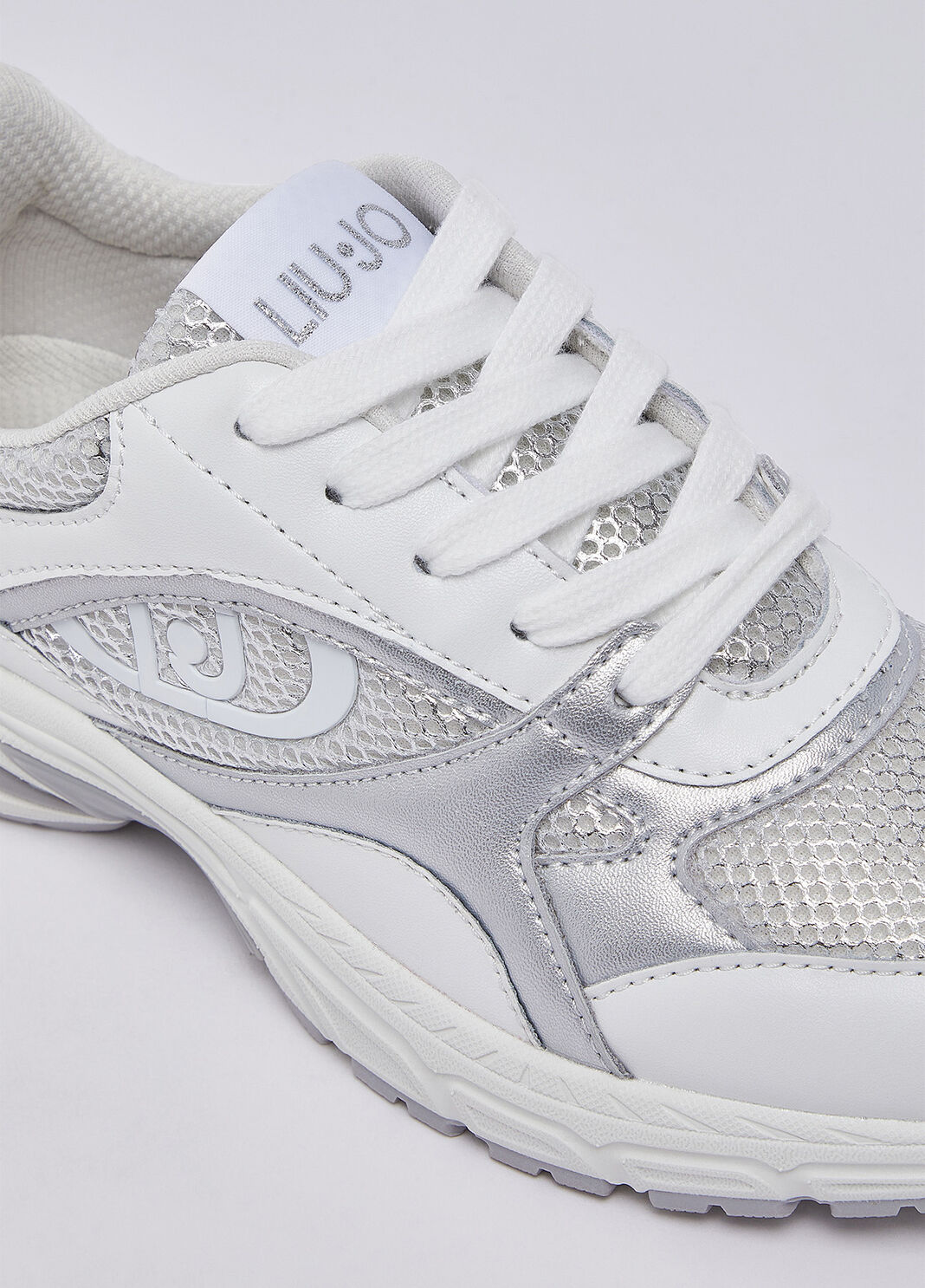 Sneaker aus metallisiertem Mesh Wei&szlig; Liu Jo - large image number 6