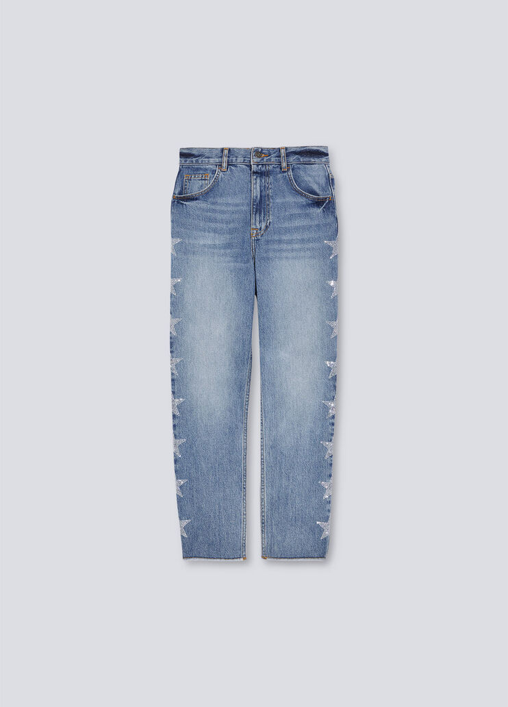 Eco-friendly jeans with jewel stars blue denim Liu Jo - large image number 5 Eco-friendly jeans with jewel stars blue denim Liu Jo - large image number 5