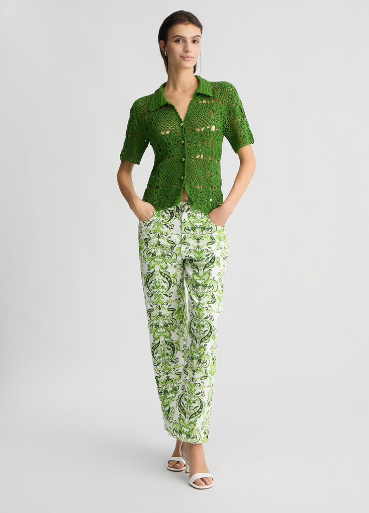 Baumwollhose mit Print Gr&uuml;n Liu Jo - large image number 5