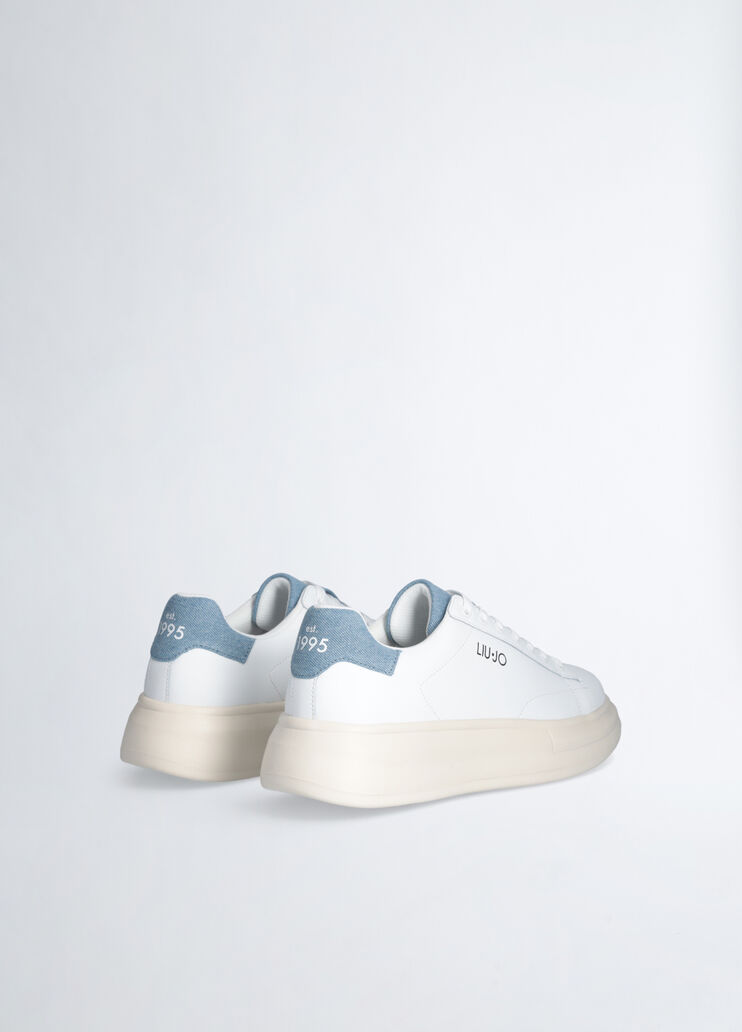White platform sneakers white/denim Liu Jo - large image number 2 White platform sneakers white/denim Liu Jo - large image number 2