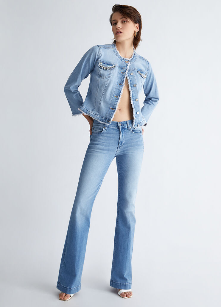 Denim jacket with appliqués light denim Liu Jo - look Denim jacket with appliqués light denim Liu Jo - look