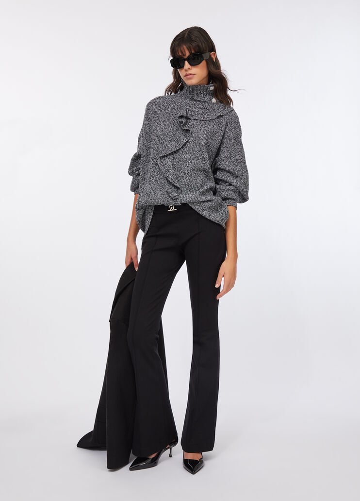 Jumper with maxi-ruffles black Liu Jo - large image number 5