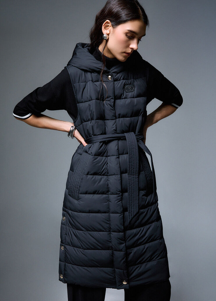 Long gilet in matte nylon black Liu Jo - medium