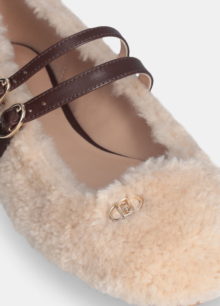 Shearling-effect ballet flats light beige Liu Jo - medium