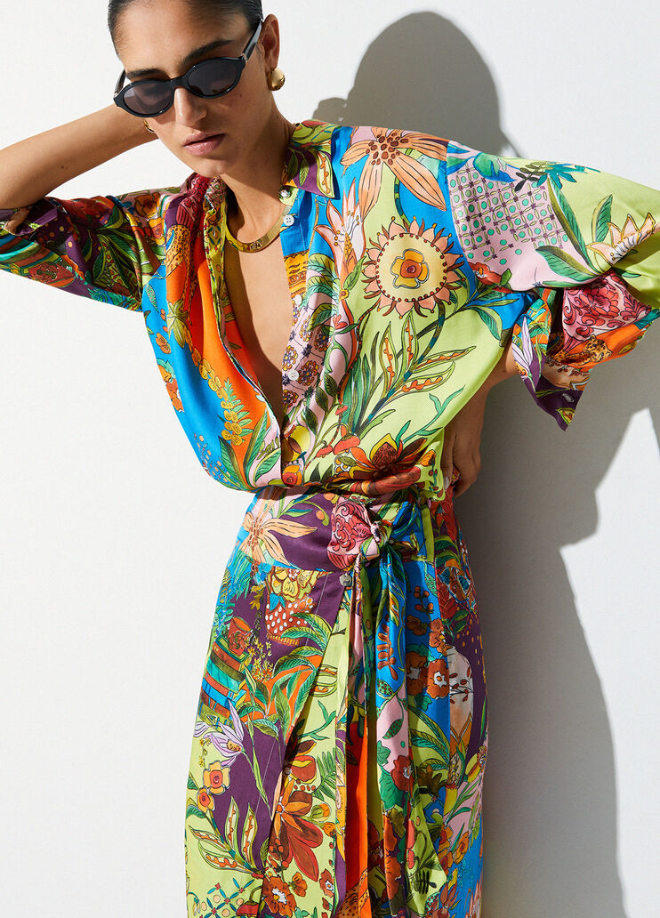 Hemd aus bedrucktem Satin Mehrfarbig Liu Jo - medium