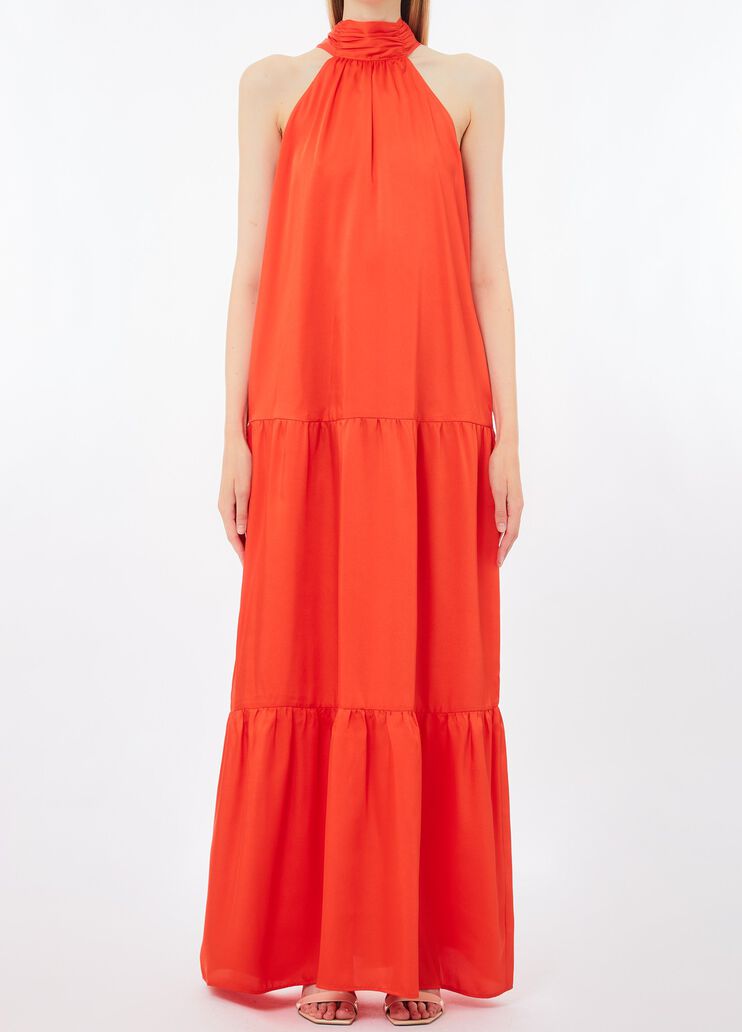 Long satin dress orange Liu Jo - medium