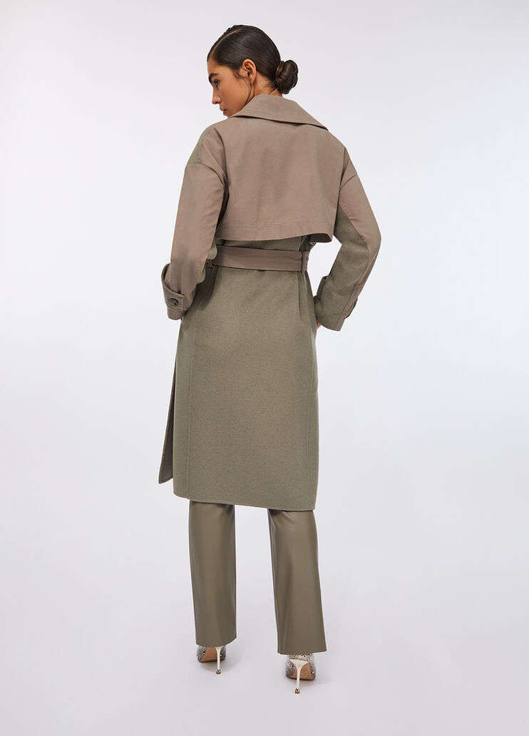 Double-breasted wool trench coat asparagus Liu Jo - large image number 1 Double-breasted wool trench coat asparagus Liu Jo - large image number 1