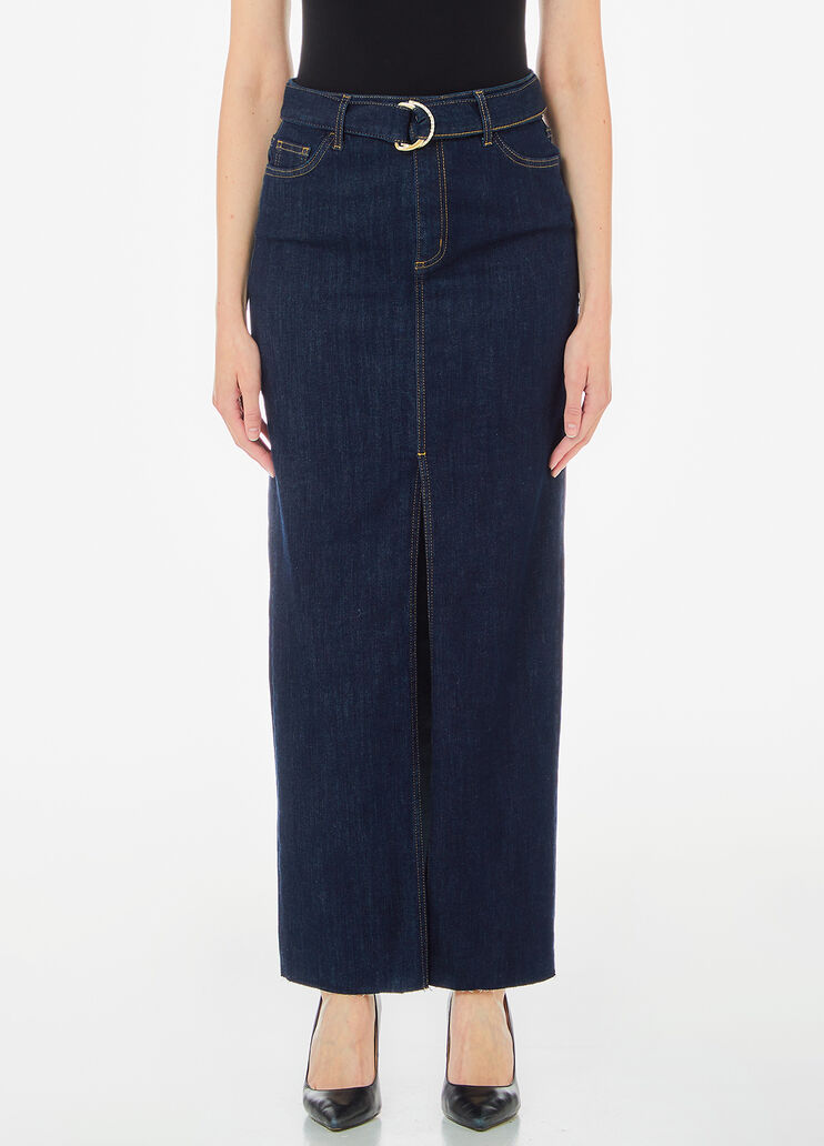 Jupe en toile denim avec ceinture délavage classique Liu Jo - medium