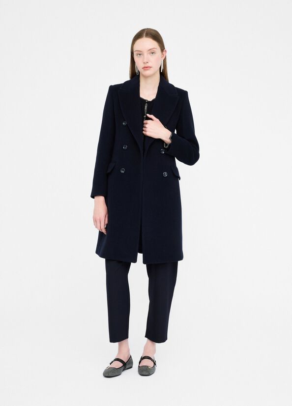 Double-breasted wool coat sea blue Liu Jo - medium
