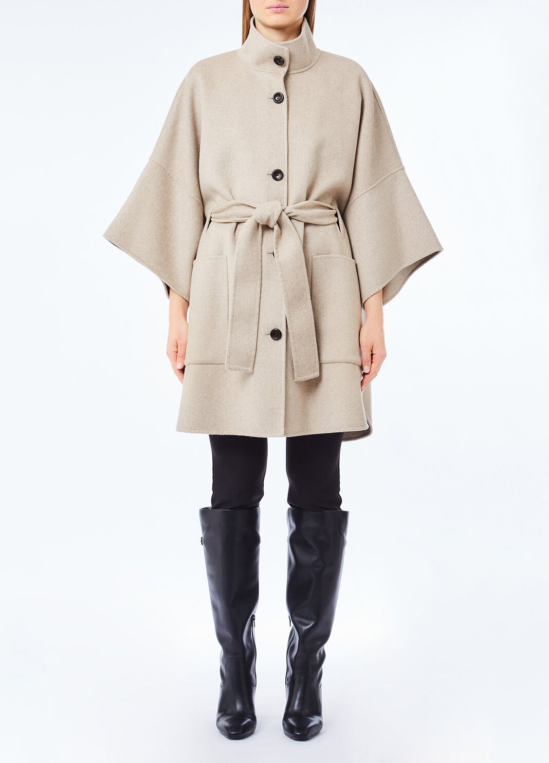 Wool coat with belt beige Liu Jo - large image number 0