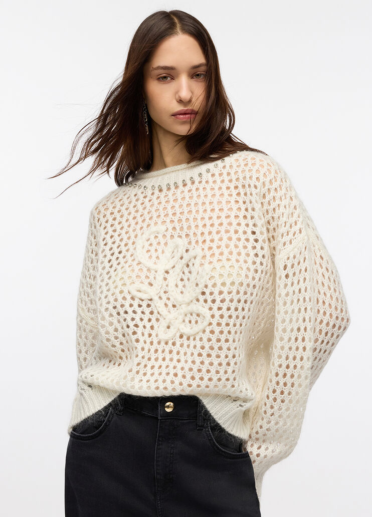 Pull en laine et mohair blanc laine Liu Jo - large image number 0