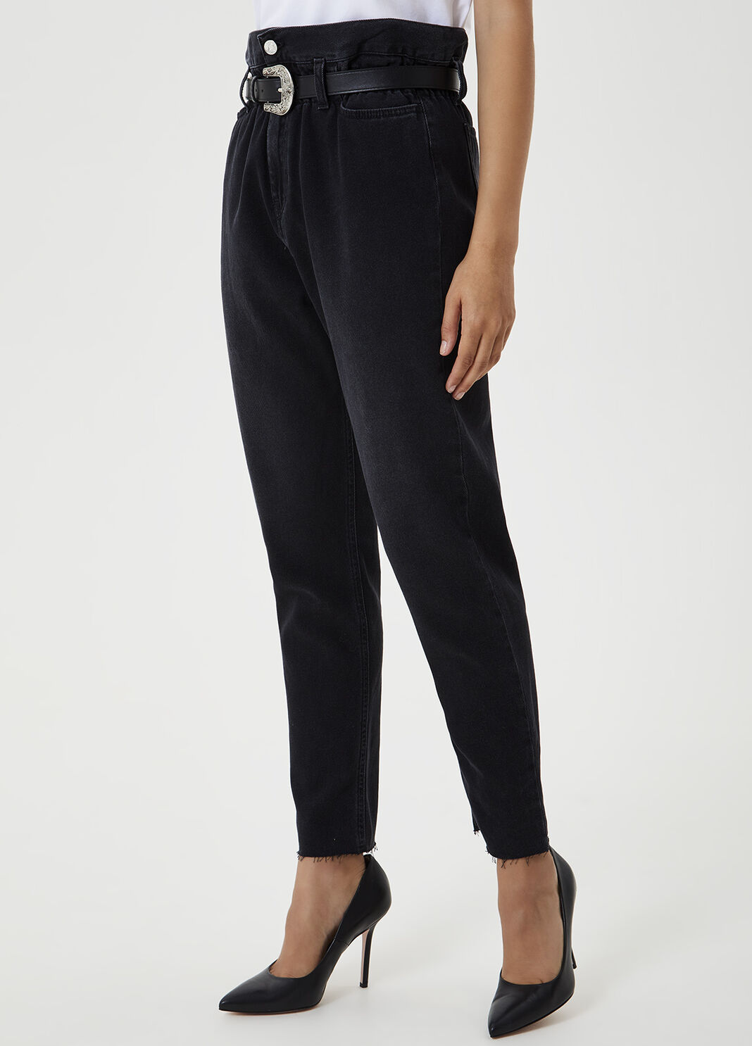 Mom fit jeans with belt Black Liu Jo - large image number 0