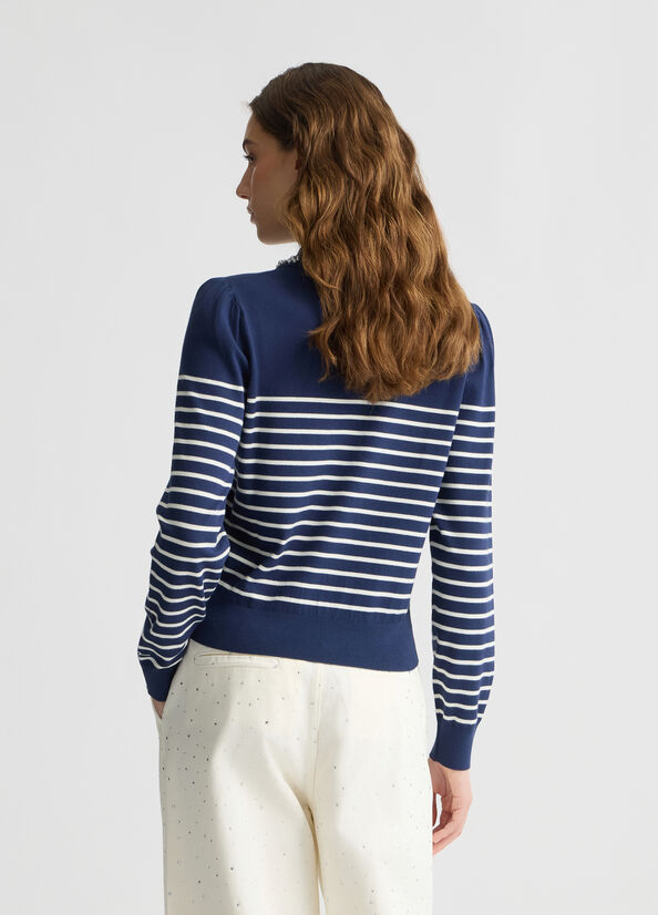 Striped jumper with collar Blue/White Liu Jo - large image number 1
