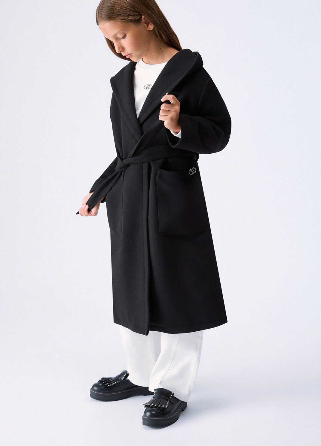 Long coat with hood black Liu Jo - large image number 1