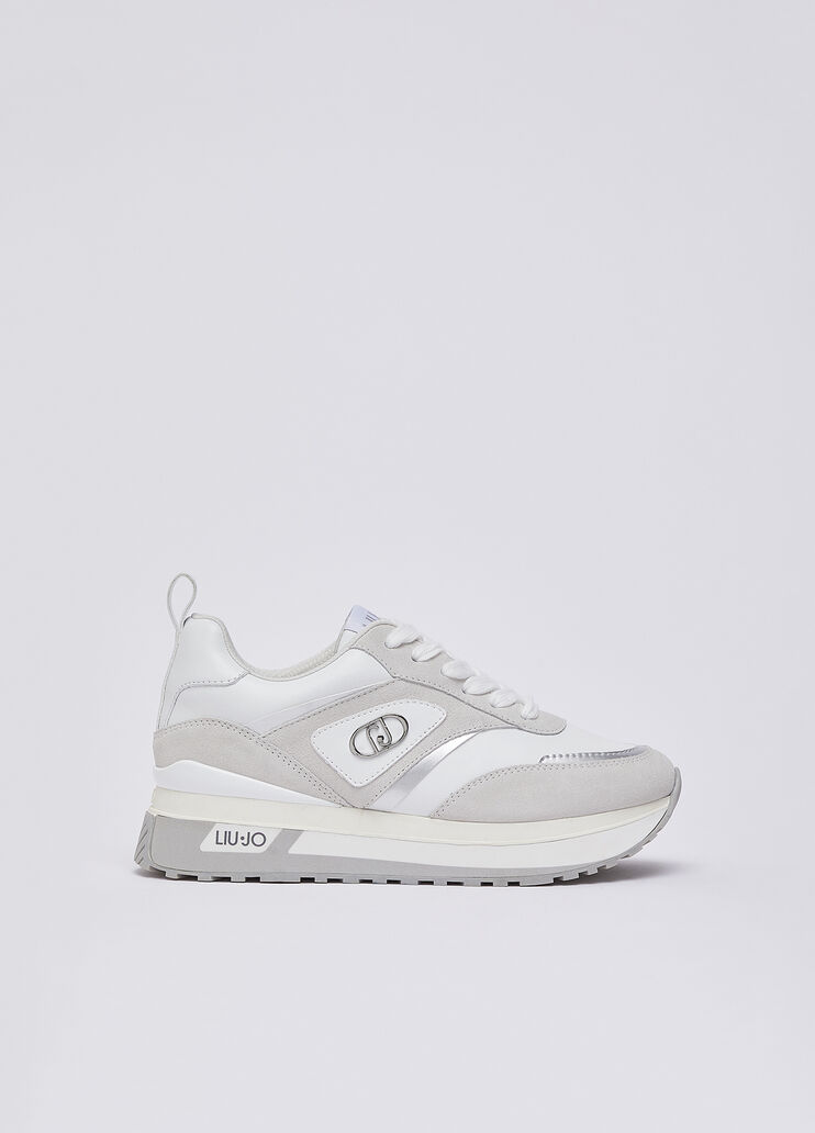 Platform sneakers in suede and leather white Liu Jo - medium