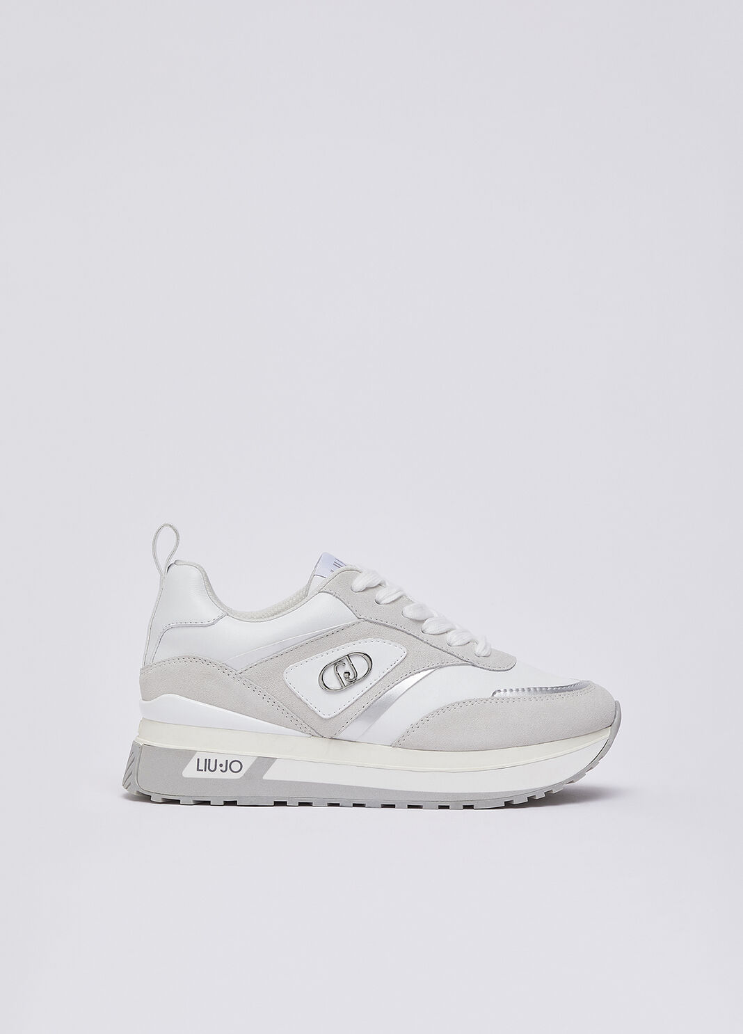 Platform sneakers in suede and leather white Liu Jo - large image number 0