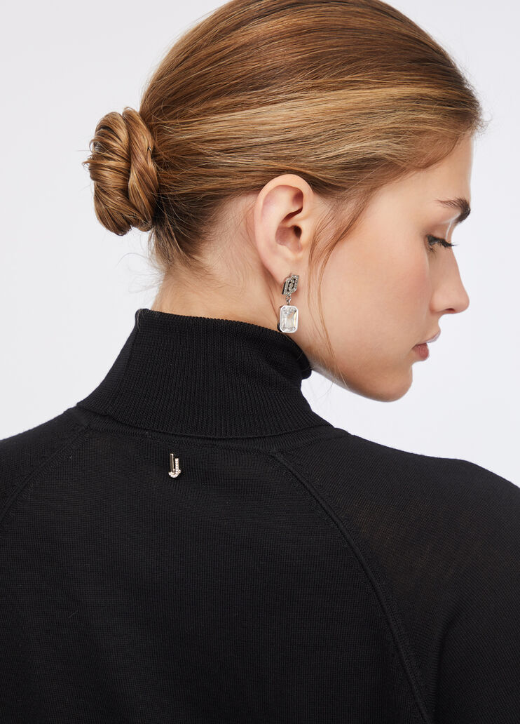 Wool turtleneck with lace black Liu Jo - large image number 3