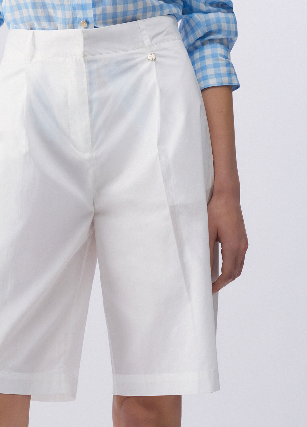 Poplin Bermuda shorts white wool Liu Jo - large image number 4