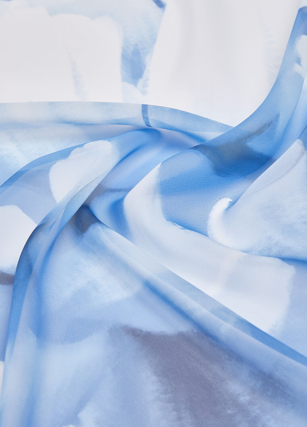 Большой платок с цветочным принтом голубой Liu Jo - large image number 4