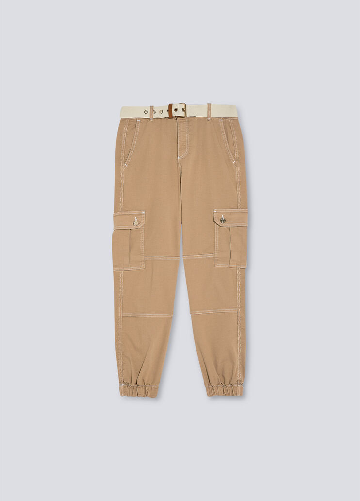 Cargo trousers with belt camel Liu Jo - large image number 4