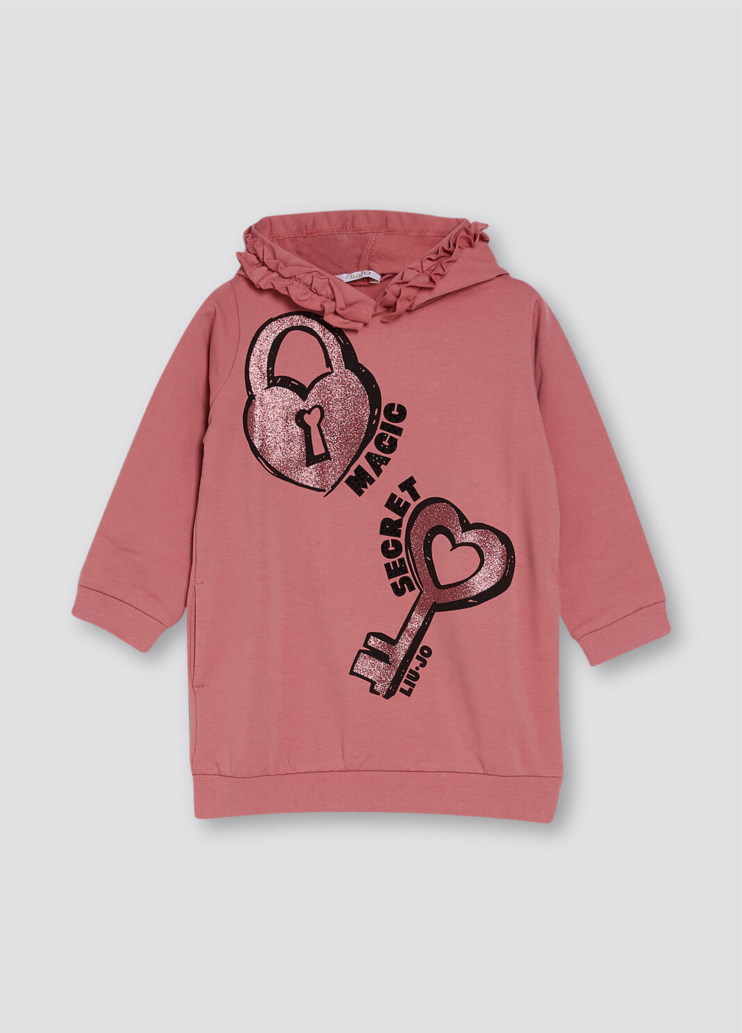 Vestido afelpado con capucha rosa/candado Liu Jo - large image number 0