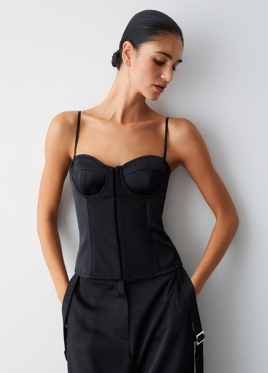 Satin bustier top black Liu Jo - large image number 2