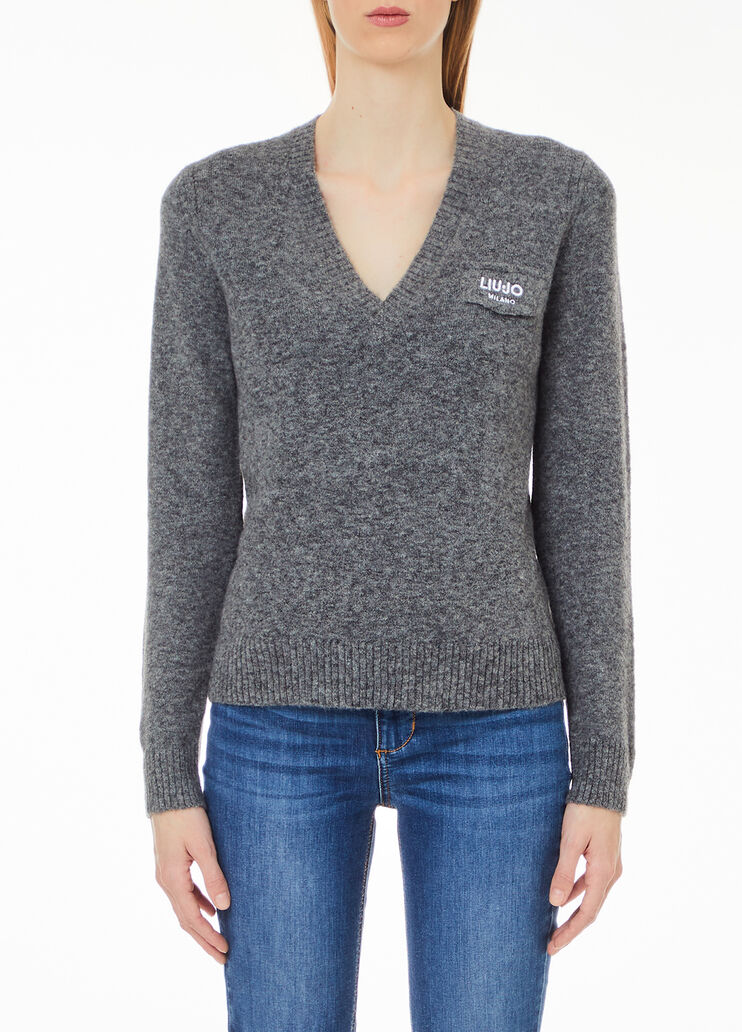 Jersey con logotipo gris Liu Jo - medium Jersey con logotipo gris Liu Jo - medium